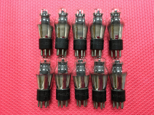 10 Philco Number / Type 41 #41 Vacuum Tubes Valves Engraved / Hot-Stamped Bases Lot Of Ten