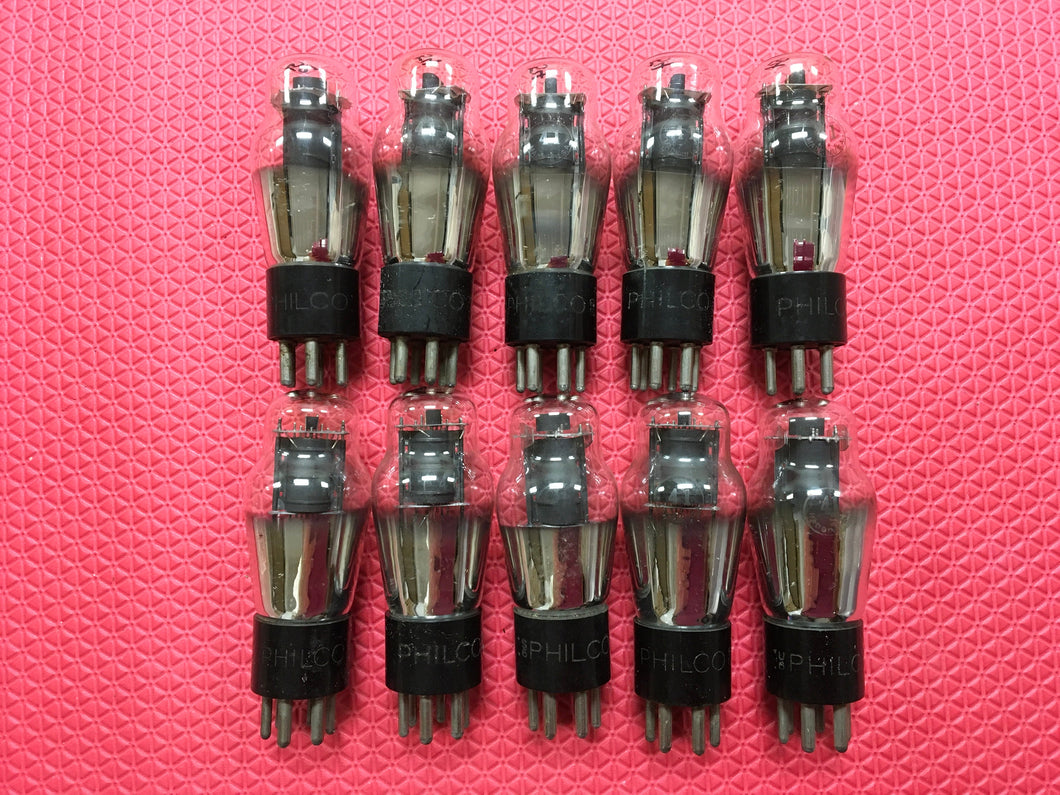 10 Philco Number / Type 41 #41 Vacuum Tubes Valves Engraved / Hot-Stamped Bases Lot Of Ten
