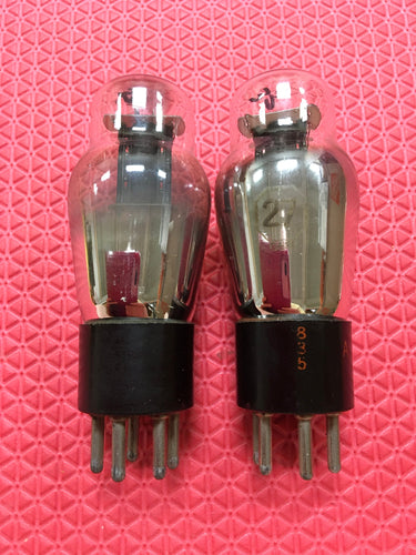 Matched Pair Sylvania Type / Number 27 #27 Vacuum Tubes Valves Perforated Plates