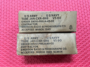 2 Ken-Rad 6H6 6H6GT JANCKR6H6 VT90 Vacuum Tubes Valves Milspec NOS NIB Lot Of Two