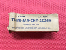 Load image into Gallery viewer, Hytron JANCHY2C26A 2C26 2C26A Vacuum Tube Valve Gray Glass Milspec Industrial NOS NIB

