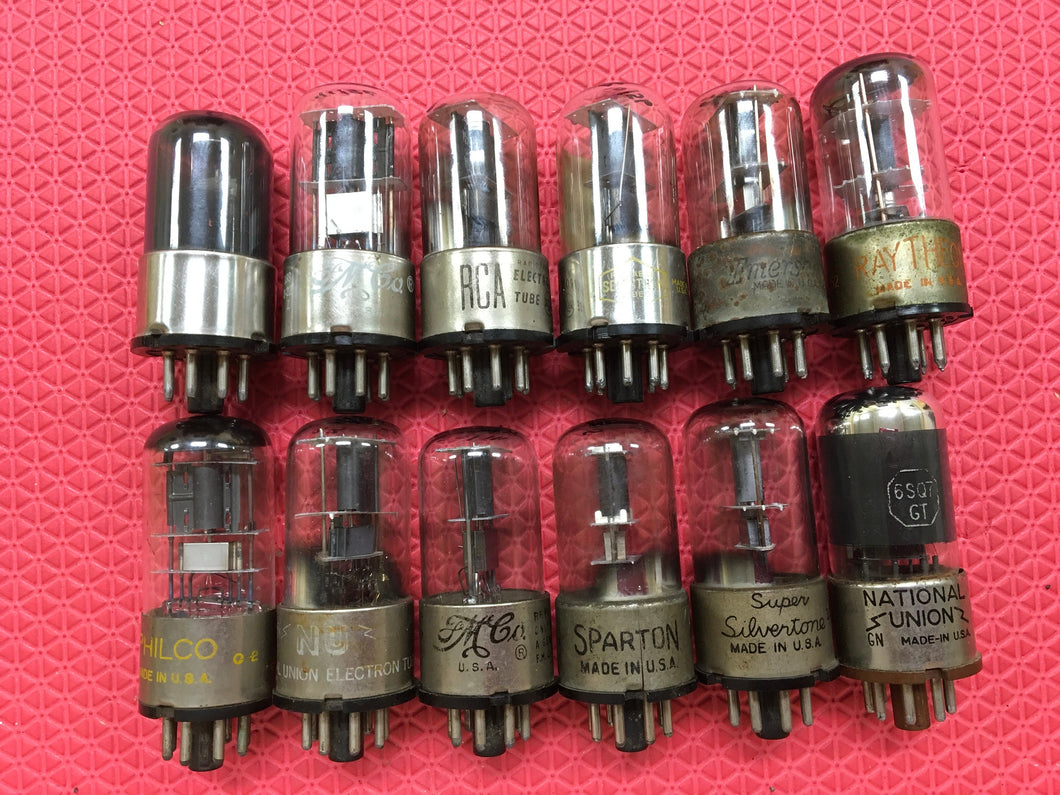 12 US-Made Metal Base 6SQ7 Vacuum Tubes Valves Lot Of Twelve