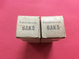 Matched Pair Transleteronic 6AK5 6J1 6J2 Vacuum Tubes Valves NOS NIB