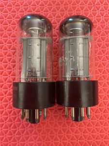 Matched Pair Sylvania 6V6 6V6GTA Silver Top Vacuum Tubes Valves