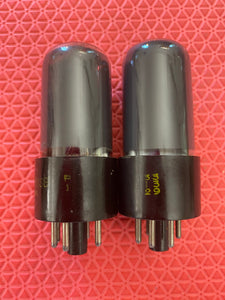 Matched Pair Sylvania 6V6 6V6GT Vacuum Tubes Valves Silver And Gray