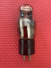 Load image into Gallery viewer, Sylvania Wizard Number Type 80 Vacuum Tube Rectifier Black Plates Engraved Base Shoulder ST Shape Hanging Filaments
