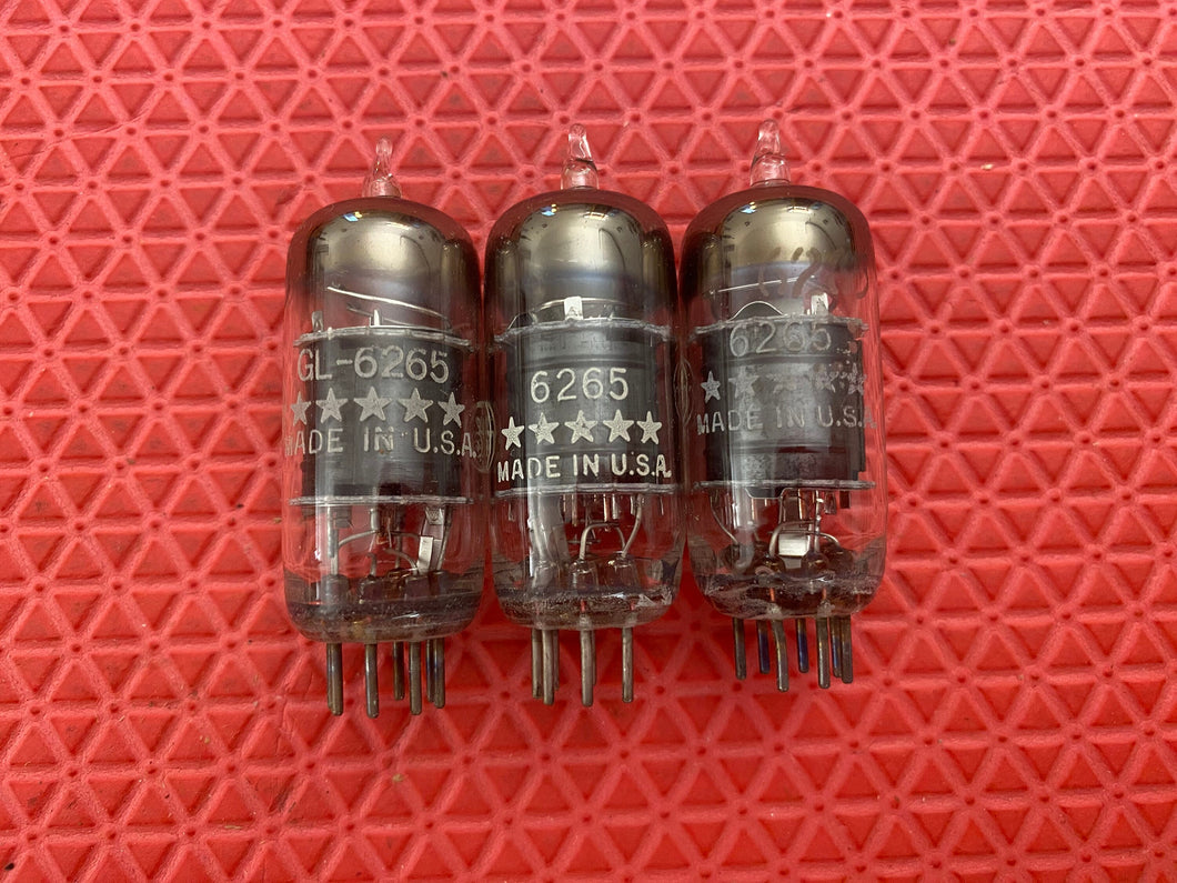 3 General Electric GE 6265 Vacuum Tubes Valves NOS NIB Industrial 5-Star Version Lot Of Three