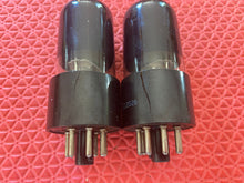 Load image into Gallery viewer, Matched Pair Tung-Sol 6V6 6V6GT Vacuum Tubes Valves Black Glass Solid Top
