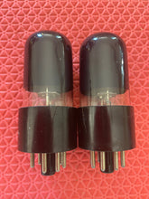 Load image into Gallery viewer, Matched Pair Tung-Sol 6V6 6V6GT Vacuum Tubes Valves Black Glass Solid Top
