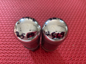 Matched Pair Sylvania 7C5 Vacuum Tubes Valves Gray And Silver Glass NOS-Testing