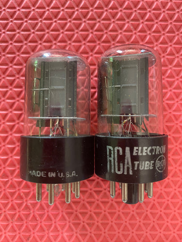 Matched Pair RCA 6SN7 6SN7GTB Vacuum Tubes Valves Black Plate