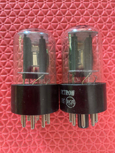 Matched Pair RCA 6SN7 6SN7GTB Vacuum Tubes Valves Black Plate