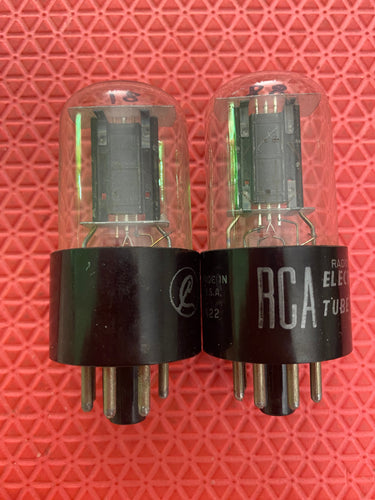 Matched Pair RCA 12J5 12J5GT Vacuum Tubes Valves NOS-Testing