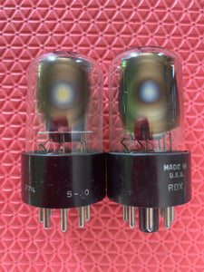 Matched Pair RCA 6SN7 6SN7GTB Vacuum Tubes Valves Black Plate