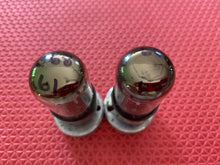 Load image into Gallery viewer, Matched Pair Sylvania 6SN7 6SN7GTB Vacuum Tubes Valves Black Wing Plate Copper Support Rods

