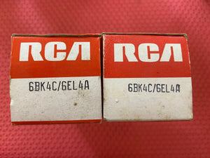 2 RCA 6BK4 6BK4A 6BK4B 6BK4C 6EL4 6EL4A Vacuum Tubes Valves NOS NIB Lot Of Two
