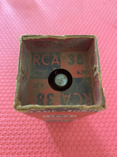 RCA Number Type 38 #38 Vacuum Tube Valve Engraved Base Shoulder Shape NOS NIB