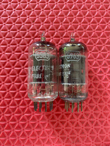 Matched Pair RCA 5963 12AU7 12AU7A Vacuum Tubes Valves Black Plate Industrial-Grade