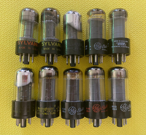 10 US-Made 6K6 6K6GT Vacuum Tubes Valves Lot Of Ten Silver Tops