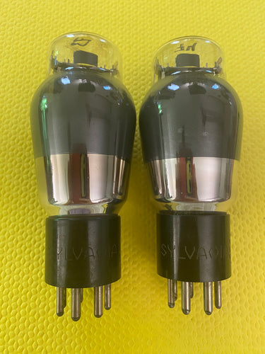 Matched Pair Sylvania Number Type 59 #59 Vacuum Tubes Valves Engraved Bases