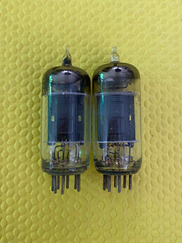 Matched Pair Sylvania 6C4 Vacuum Tubes Valves Black Plates Copper Support Rods