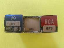 Load image into Gallery viewer, 3 US-Made 6F5 Vacuum Tubes Valves NOS NIB Lot Of Three
