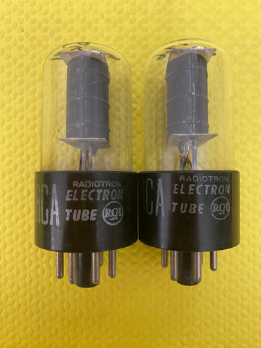 Matched Pair RCA 6K6 6K6GT Vacuum Tubes Valves Black Plate