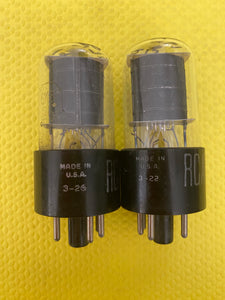 Matched Pair RCA 6K6 6K6GT Vacuum Tubes Valves Black Plate
