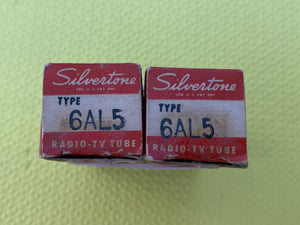 2 Super Silvertone 6AL5 Vacuum Tubes Valves NOS NIB Lot Of Two