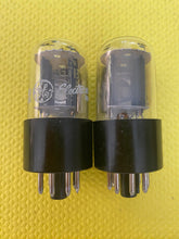 Load image into Gallery viewer, Matched Pair General Electric GE 6SN7 6SN7GTB Vacuum Tubes Copper Support Rods Top Filament
