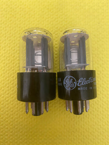 Matched Pair General Electric GE 12SN7 12SN7GTA Vacuum Tubes Valves NOS NIB