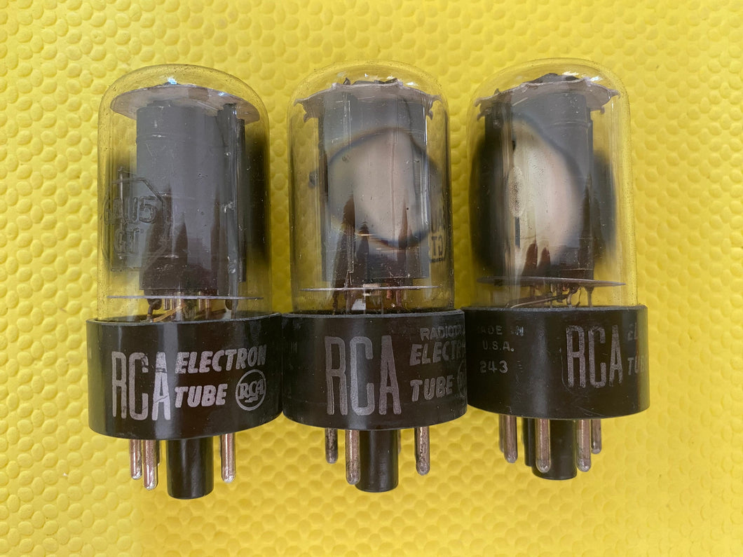 3 RCA 6AU5 6AU5GT Vacuum Tubes Valves NOS NIB Lot Of Three