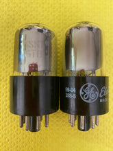 Load image into Gallery viewer, Matched Pair General Electric GE 6SN7 6SN7GTB Vacuum Tubes Valves Copper Support Rods NOS-Testing
