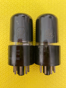 Matched Pair Tung-Sol 6K6 6K6GT Vacuum Tubes Valves Black Glass