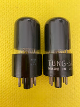 Load image into Gallery viewer, Matched Pair Tung-Sol 6K6 6K6GT Vacuum Tubes Valves Black Glass
