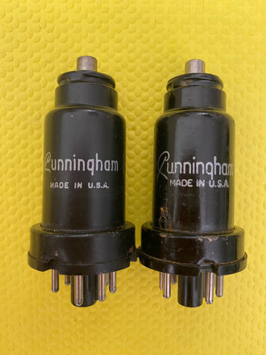 Matched Pair Cunningham 6J7 Vacuum Tubes Valves