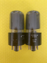 Load image into Gallery viewer, Matched Pair RCA 6K6 6K6GT Vacuum Tubes Valves Gray Glass
