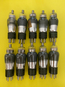 10 US-Made 6D6 Vacuum Tubes Valves Gray Glass Lot of Ten