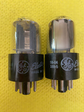 Load image into Gallery viewer, Matched Pair General Electric GE 6SN7 6SN7GTB Vacuum Tubes Valves Copper Support Rods NOS-Testing

