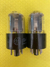 Load image into Gallery viewer, Matched Pair General Electric GE 6SN7 6SN7GTB Vacuum Tubes Valves Copper Support Rods NOS-Testing
