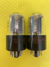 Load image into Gallery viewer, Matched Pair General Electric GE Red Label 6SN7 6SN7GTB Vacuum Tubes Copper Support Rods
