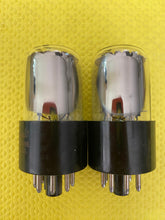 Load image into Gallery viewer, Matched Pair General Electric GE Red Label 6SN7 6SN7GTB Vacuum Tubes Copper Support Rods
