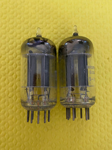 Matched Pair RCA 5963 12AU7 12AU7A Vacuum Tubes Valves Black Plate Industrial-Grade
