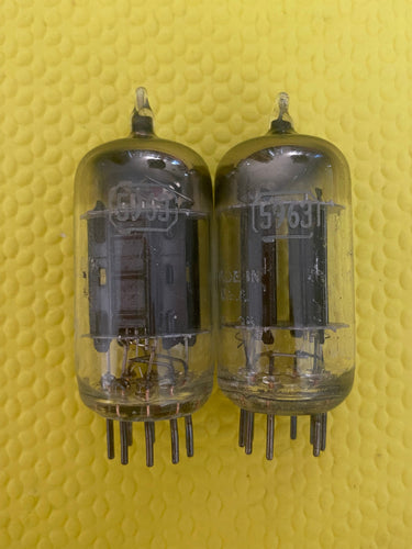 Matched Pair RCA 5963 12AU7 12AU7A Vacuum Tubes Valves Black Plate Industrial-Grade