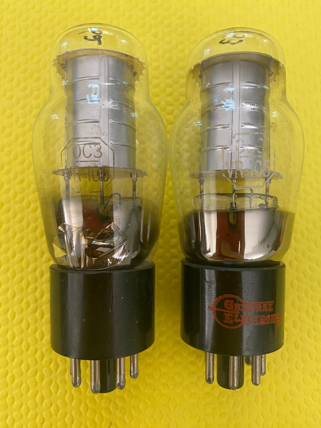 2 General Electronics 0C3 0C3 VR105 VR-105 Vacuum Tubes Valves Lot Of Two