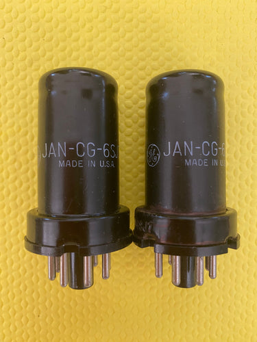 Matched Pair General Electric GE 6SJ7 6J8P JANCG6SJ7 Milspec Vacuum Tubes Valves NOS NIB