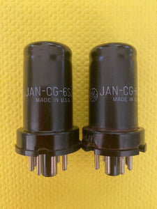 Matched Pair General Electric GE 6SJ7 6J8P JANCG6SJ7 Milspec Vacuum Tubes Valves NOS NIB