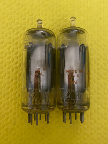 Matched Pair RCA 6FQ7 / 6CG7 Vacuum Tubes Valves