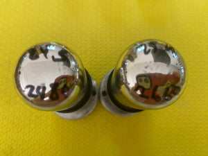 Matched Pair Sylvania 6V6 6V6GT Gray And Silver Bottle Silver Top Vacuum Tubes Valves NOS-Testing
