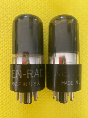 Matched Ken-Rad 6V6 6V6GT Vacuum Tubes Valves